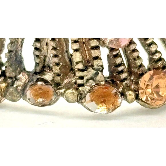 Vintage SOHO Signed Hair Stick Aurora Borealis Floral Jewelry Goldtone Metal HTF - Picture 12 of 16